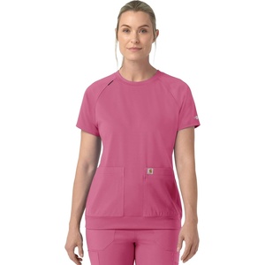 Carhartt Force Cross-Flex Knit Women’s Crew Neck Scrub Top(Electric Fuschia)