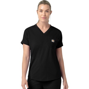 Carhartt Force Cross-Flex Knit Women’s V-Neck Scrub Top(Black)