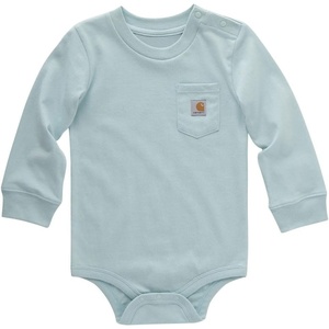 Carhartt Kid’s CA5001 Long-Sleeve Pocket Bodysuit – 24 Months – Pastel Turquoise