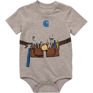 Carhartt Kid’s CA6500 Short-Sleeve Toolbelt Bodysuit – Boys(Grey)