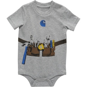 Carhartt Kid’s CA6500 Short-Sleeve Toolbelt Bodysuit – Boys(Tool Belt (Grey Heather))