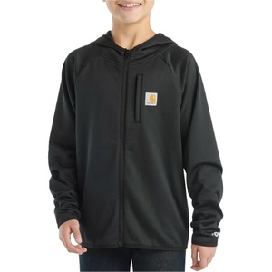 Carhartt Kid’s CA8586 Force® Long-Sleeve Full Zip Sweatshirt Youth Big Little Boys, Small 8/10 – Black