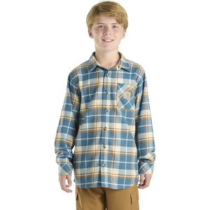 Carhartt Kid’s CE8208 Long-Sleeve Flannel Button-Front Shirt – Boys(Dark Teal Blue)