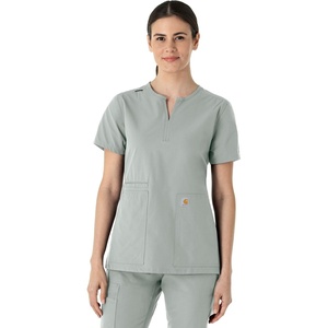 Carhartt Scrubs C12213 Women’s Force® Modern Fit Notch Neck Tunic Top(Grey)