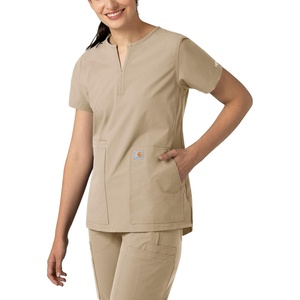 Carhartt Scrubs C12213 Women’s Force® Modern Fit Notch Neck Tunic Top(Khaki)