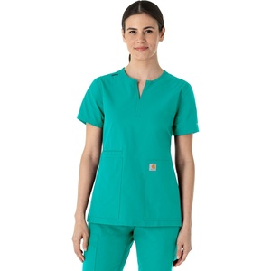 Carhartt Scrubs C12213 Women’s Force® Modern Fit Notch Neck Tunic Top(Teal Blue)