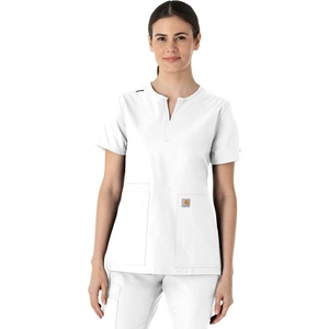 Carhartt Scrubs C12213 Women’s Force® Modern Fit Notch Neck Tunic Top(White)