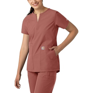 Carhartt Scrubs C12213 Women’s Force® Modern Fit Notch Neck Tunic Top(Wildrose)