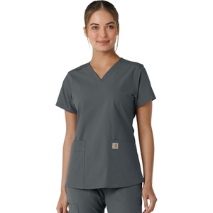Carhartt Scrubs C12313 Women’s Force® Essentials Modern Fit V-Neck Top(Pewter)