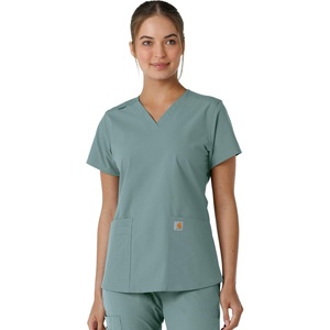 Carhartt Scrubs C12313 Women’s Force® Essentials Modern Fit V-Neck Top(Summer Blue)