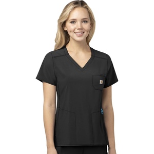 Carhartt Scrubs C12610 Women’s Force® Cross-Flex Modern Fit Chest Pocke(Black)
