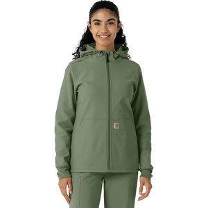 Carhartt Scrubs C85023 Women’s Rugged Flex® Modern Fit Bonded Fleece Ho(Olive)