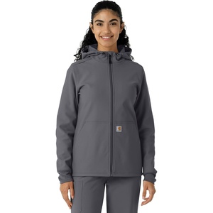 Carhartt Scrubs C85023 Women’s Rugged Flex® Modern Fit Bonded Fleece Ho(Pewter)