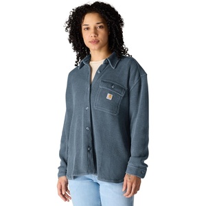 Carhartt Women’s Oversized-fit Heavyweight Waffle Knit Shirt(Faded Navy)