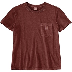 Carhartt Women’s Relaxed Fit Lightweight Short Sleeve Garment Dye Pocket T-Shirt(Deep Spice Red)