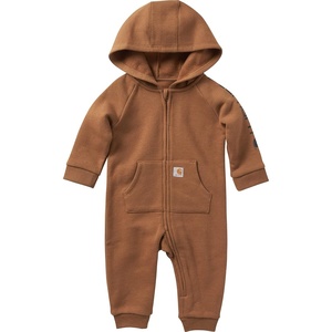 Carhartt baby-boys Long-sleeve Hooded Zip-up Footless Jumpsuit One-piece Hoodie(Carhartt Brown)