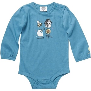 Carhartt baby-girls Knit Long Sleeve Henleyneck Bodysuit(Larkspur)
