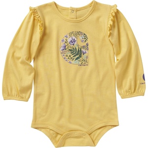 Carhartt baby-girls Knit Long Sleeve Henleyneck Bodysuit(Lemon Drop)