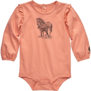 Carhartt baby-girls Knit Long Sleeve Henleyneck Bodysuit(Peach Amber)