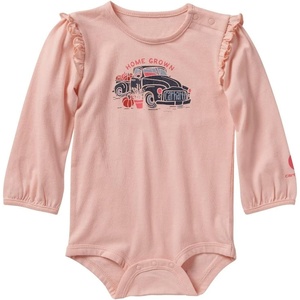 Carhartt baby-girls Knit Long Sleeve Henleyneck Bodysuit(Rose Quartz)
