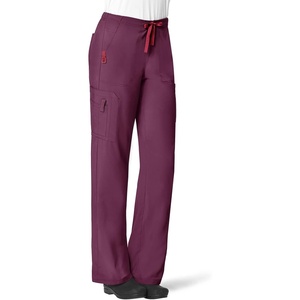 Cross-Flex Women’s Boot Cut Cargo Scrub Pant(Wine)