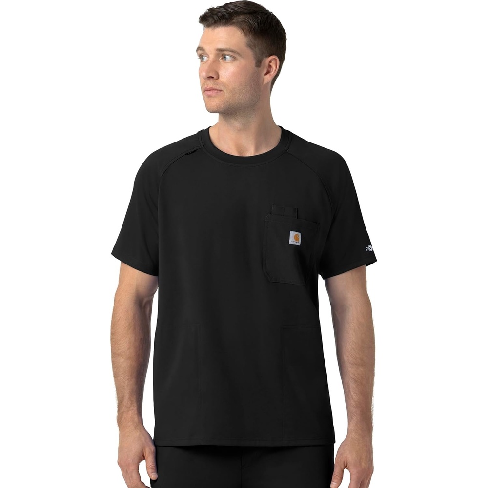 image:imageCarhartt Force CrossFlex Knit Mens Crew Neck Scrub TopBlack