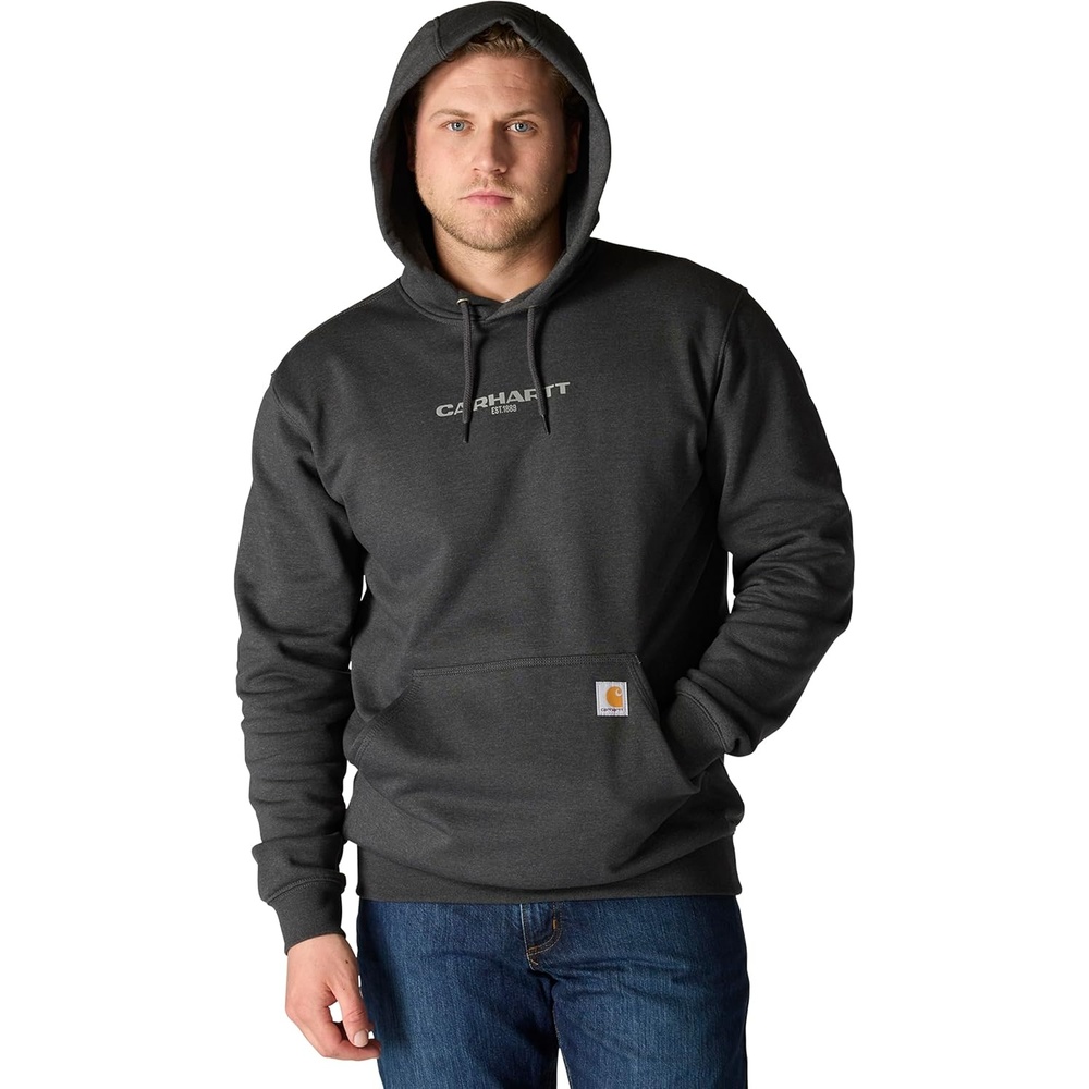 image:imageCarhartt Mens Rain Defender Loose Fit Midweight 1889 Graphic SweatshirtCarbon Heather