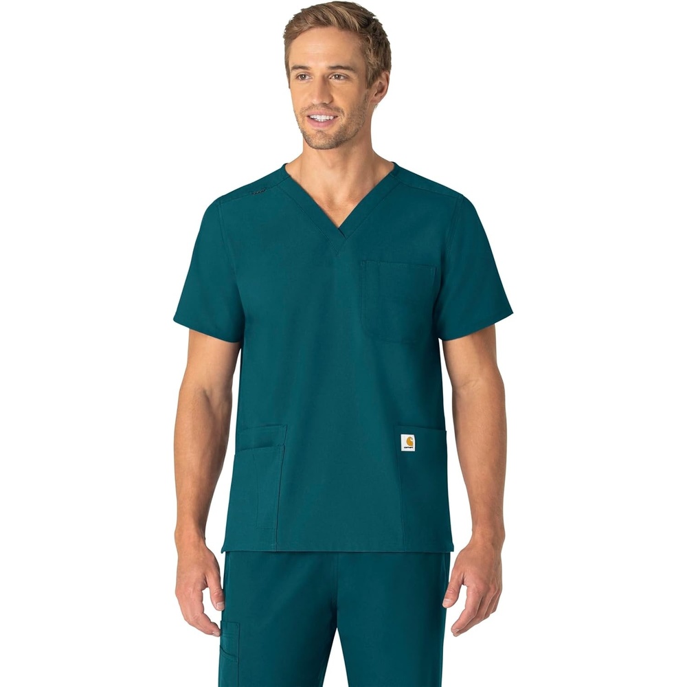 image:imageCarhartt Scrubs C15013 Unisex Force Modern Fit VNeck TopCaribbean Blue