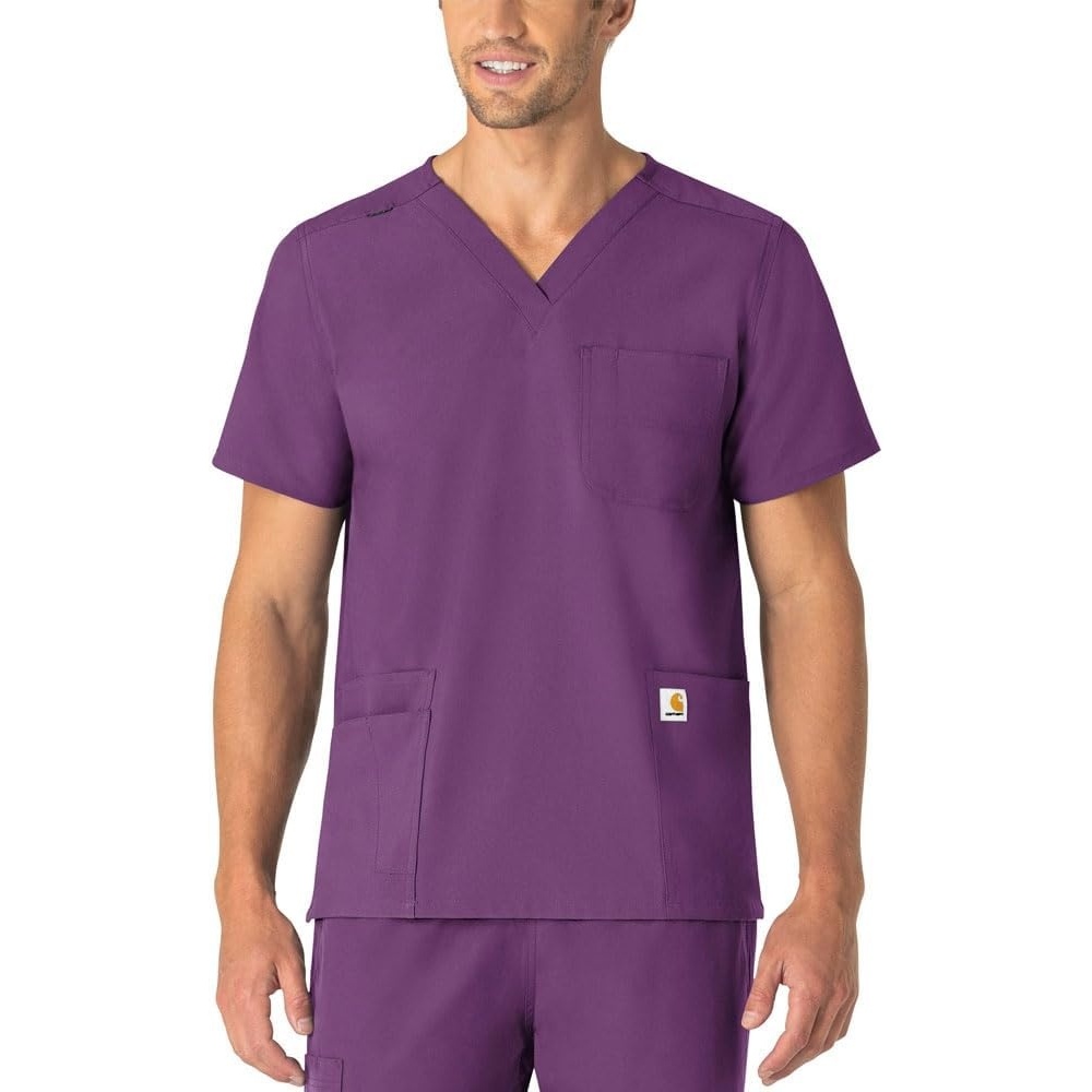 image:imageCarhartt Scrubs C15013 Unisex Force Modern Fit VNeck TopEggplant