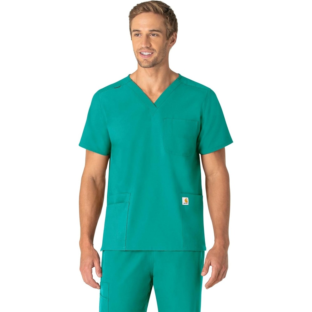image:imageCarhartt Scrubs C15013 Unisex Force Modern Fit VNeck TopTeal Blue