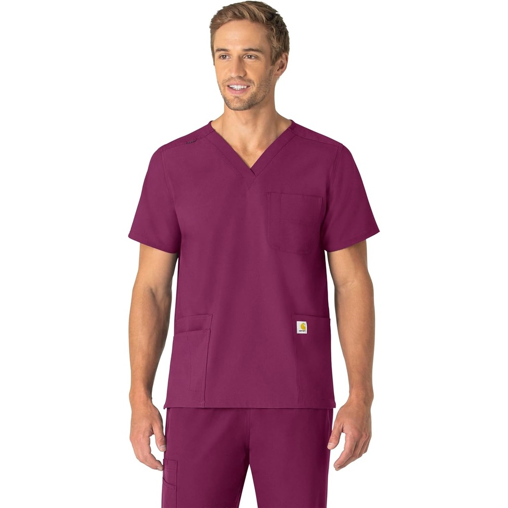 image:imageCarhartt Scrubs C15013 Unisex Force Modern Fit VNeck TopWine