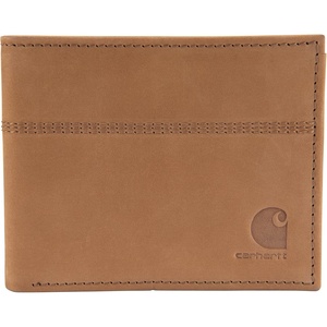 Carhartt Men’s Casual Saddle Leather Wallets, Available in Multiple Styles and Colors, Carhartt Brown (Bifold)(Carhartt Brown (Bifold))