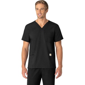 Carhartt Scrubs C15013 Unisex Force® Modern Fit V-Neck Top(Black)