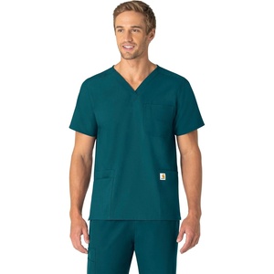 Carhartt Scrubs C15013 Unisex Force® Modern Fit V-Neck Top(Caribbean Blue)