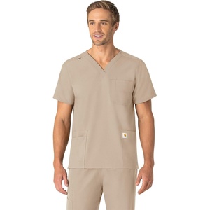 Carhartt Scrubs C15013 Unisex Force® Modern Fit V-Neck Top(Khaki)