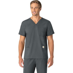 Carhartt Scrubs C15013 Unisex Force® Modern Fit V-Neck Top(Pewter)